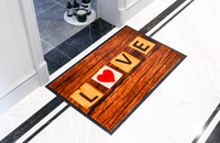 Tapis de porte personnalisé à imprimé numérique, sur différentes sortes de surface, poils texturés ou coupe, jacquard entièrement à rayures