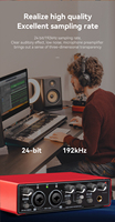 Carte son compacte USB T02 avec alimentation fantôme 48V, 24 bits/192 kHz, double XLR, Plug & Play, pour deux personnes, idéale pour le streaming en direct et l'enregistrement