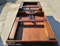 Table de ferme pliable en bois massif de style vintage pour la décoration de mariage et d'événements