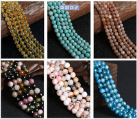 Aigue-marine naturelle de qualité A, 8mm, pierres précieuses naturelles, quartz rose, perles amples, perles en cristal améthyste pour la fabrication de bijoux