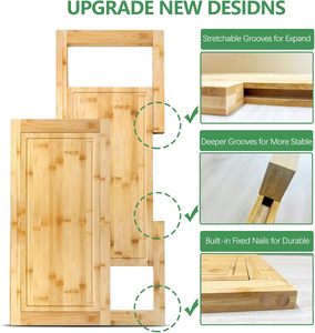 <span class=keywords><strong>Planche</strong></span> à découper extensible pour évier, planches à découper en bambou avec rainure pour jus, <span class=keywords><strong>planche</strong></span> à découper pour évier - Product Image 4