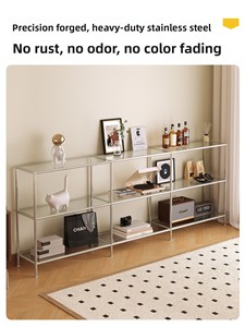 Medieval Polished Acrylic Shelving Unit Multi Tier <b>Wall</b> Adjacent Floor Standing <b>Rack</b> for <b>Shoes</b> Bags Books Home Display - Product Image 3