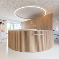 Dimensions personnalisées petits bureaux de réception de clinique incurvés service à la clientèle meubles de bureau de réception de station d'infirmière