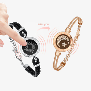 Braccialetti <span class=keywords><strong>Smart</strong></span> Bluetooth in Pelle di Marca con Acciaio Inossidabile 316, Bracciali Touch a Lunga Distanza per Coppie, Set Regalo - Product Image 1