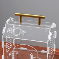 Boîte d'élevage rectangulaire transparente en acrylique magnétique OEM pour insectes, crabes ermites et reptiles