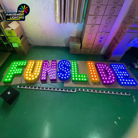 Ventes chaudes 2025, enseignes lumineuses LED d'amusement en plein air, enseignes lumineuses LED numériques personnalisées gratuites pour les foires foraines