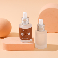 Flacon de sérum en verre personnalisé de 30 ml, design élégant givré pour huile capillaire et essence faciale, sérum cosmétique, huile essentielle, flacon de parfum