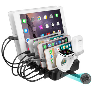 Station de charge pour plusieurs appareils, station de charge <span class=keywords><strong>multiple</strong></span> 60W avec 6 ports USB Organisateur multi-<span class=keywords><strong>chargeur</strong></span> rapide pour iPhone - Product Image 2