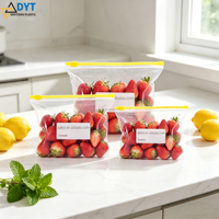 120 micron LDPE transparante hersluitbare plastic diepvrieszakjes voor broodjes, fruit, groenten en snacks