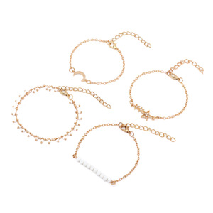 Pulseras de Moda con Dijes para Mujer, Cadena Dorada con Estrella, Luna, Cristal y Diamantes de Imitación, Ajustables, Regalo de Joyería 2024 - Product Image 5