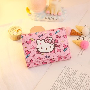 Großhandel Kawaii Cartoon Kätzchen PU Tragbare Geldbörsen für Frauen und Mädchen Kurze Niedliche Japanische Dreifach Faltbare Kinder-Münzbörsen - Product Image 2