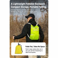 Mochila Plegable de Nailon Ripstop con Logotipo Personalizado OEM ODM, con Puerto para Auriculares y Bolsa con Cordón para Viajes y Montañismo