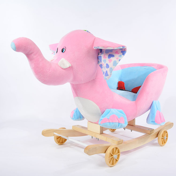 Fauteuil à bascule bébé éléphant-animal rose