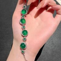 Boucles d'oreilles, colliers et bracelets tendance pour femme, avec pendentif rond en pierre verte et accent cristal, cadeau élégant et personnalisé, vente chaude