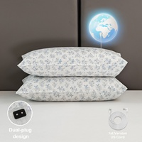 Funda de Almohada Rectangular de Alta Calidad con Fibra de Plata, Diseño Vintage Bordado con Motivos Naturales, Algodón Orgánico y Seda, para Hospital y Hogar
