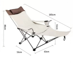 Thoải mái di động có thể gập lại kim loại Chaise phòng chờ ghế cho phòng khách ngoài trời công viên hồ bơi hoặc bãi biển để giải trí - Product Image 5