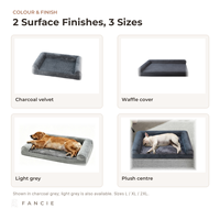 Canapé-lit pour chien en velours pelucheux, housse amovible et lavable, design à trois côtés rembourrés, pour grands chiens et chats d'intérieur, OEM, vente en gros