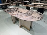 Table à manger carrée en pierre de luxe Xiangxue Mei - Série minimaliste de luxe - Plateau de table à manger carré en marbre - Production en usine