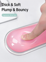 Repose-poignets ergonomique en silicone transparent MOFii Jelly Cool Touch, doux et confortable, pour clavier mécanique long, idéal pour les femmes au bureau