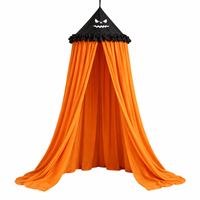 Chapeau de sorcière d'Halloween pour enfants, en coton, conique, pour lit, baldaquin suspendu au plafond, rideau de lit, décoration de chambre gothique, tente, installation facile