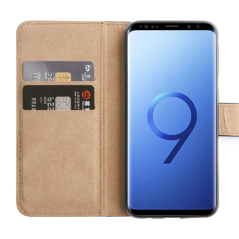 Laudtec Premium PU Leder Brieftasche Flip Protective Phone Case Cover Kartens teck plätze Funda de Piel für Samsung Galaxy S9