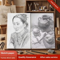 Papier à dessin et à croquis pour étudiants en art professionnel - Compatible sérigraphie - 80g - 50 feuilles/sac - Texture unique