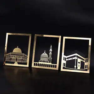 3pcs Acrylique Décoration Murale Signe Ramadan Kareem Eid Mubarak Art Mural Islamique Décoration Ramadan