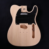 TC DIY Semi-finished Maple Basswood Body Spruce Okoume Six String Electric Guitar Kits Polished Finish for Beginner