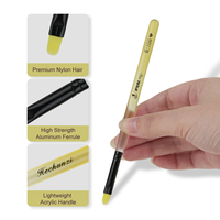 Nouvel ensemble professionnel de 7 pinceaux de précision anti-chute pour nail art, avec manche en acrylique jaune dégradé, pour la peinture florale 3D et le traçage