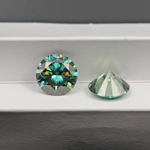 Pierre synthétique de moissanite ronde de couleur émeraude vert-bleu fantaisie, prix du diamant industriel - Product Image 4