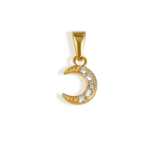 18K oro placcato titanio acciaio zircone ciondolo in acciaio inox diamante luna cuore occhio <span class=keywords><strong>Effel</strong></span> <span class=keywords><strong>torre</strong></span> ciondoli per il DIY - Product Image 6