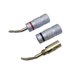 Cable de audio para altavoz con conector banana chapado en oro sin soldadura, enchufe negro y rojo, carcasa de aluminio, venta directa de fábrica - Product Image 3