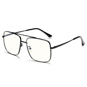 Monture de lunettes en métal carré à double pont Greyjack, unisexe, monture complète, protection contre la lumière bleue G026OP - Product Image 5