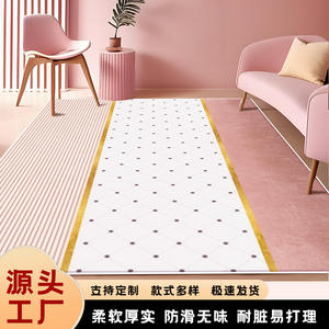 Tapis rectangulaire abstrait nordique en imitation cachemire, antidérapant, pour salon et chambre, design rose, gris, or, décoration intérieure - Product Image 4