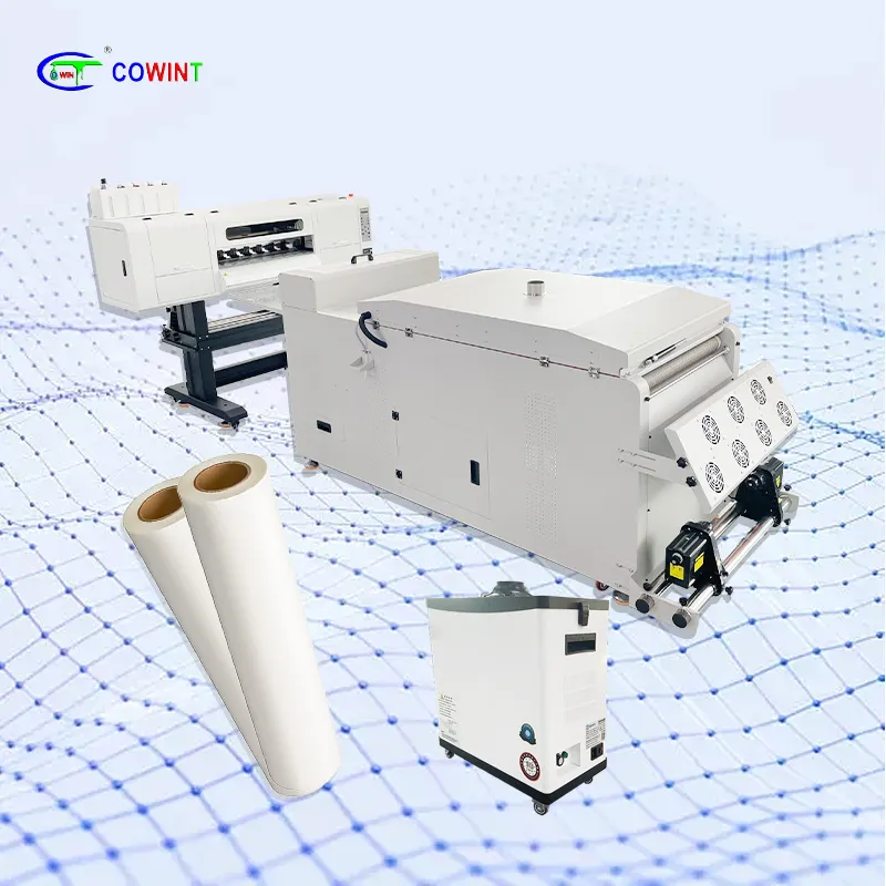 Cowint automático dual i3200 cabeça de impressão dtf água à base tinta impressora transferência digital impressão máquina suprimentos