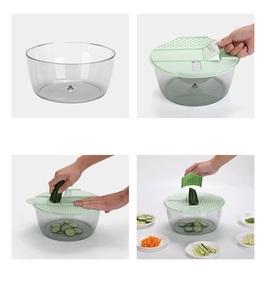 Meyve Salatası Sebze Suyu Sıkacağı Marul Domates Boşaltma Makinesi Plastik Süzgeç Sepeti Dehidratasyon Kesme 2'si 1 Arada - Product Image 2