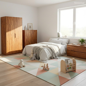 Armoire horizontale basse SINTERIOR en bois d'acacia massif, meuble de rangement modulaire, commode basse avec tiroirs de rangement, organisateur de chambre à coucher - Product Image 1