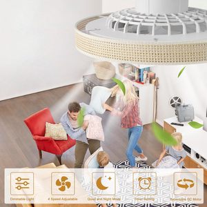 Có thể đảo ngược thông minh 19.7 \ "kèm theo mây tuôn ra núi thay đổi độ sáng quạt trần ánh sáng ABS DC điều khiển từ xa cho phòng ngủ phòng khách - Product Image 5