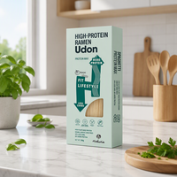 Nouilles Udon Miso riches en protéines, marque privée, 22g, véganes, faible IG, non frites
