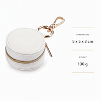Boîte de rangement pour bijoux de mode avec porte-clés, en cuir PU, doublure en velours, fermeture éclair, porte-monnaie, petite pochette organisatrice pour bijoux