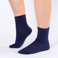 Chaussettes chaudes d'automne et d'hiver pour hommes et femmes unisexes avec cinq doigts en polyester et coton multicolore