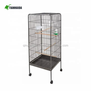 Cage à oiseaux en métal noir, grand, Portable, roulant, planeur de sucre pour animaux de compagnie, vente en gros - Product Image 6