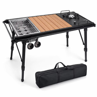 Table de camping pliable légère en aluminium avec hauteur réglable, table IGT portable pour l'extérieur