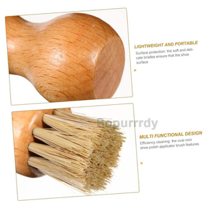 Custom Logo Sisal Handheld Wood Handle Shoe <strong>Brush</strong> Footwear Polish <strong>Paste</strong> <strong>Brush</strong> Shoe Shine Applicator Cleaning Polishing <strong>Brush</strong> - Product Image 3