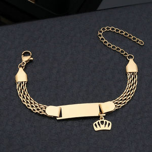 Personalized Logo Stainless Steel Fashion Glossy Bracelet Simple Fresh and Elegant Mesh Link <b>Chain</b> Children's Bracelet - Product Image 6