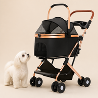 Poussette pour animaux de compagnie, capacité 30 kg, pliage à une main en 3 étapes, panier amovible, 4 roues EVA, logo personnalisé, poussette pour chien