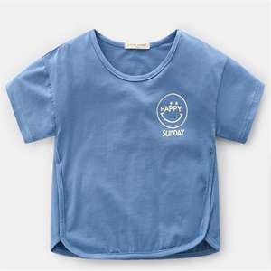 Vêtements de boutique pour enfants en gros, dernières tendances coréennes, t-shirts unis pour garçons, fournisseur chinois - Product Image 3