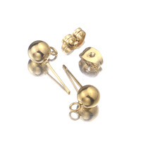 Petites boucles d'oreilles DIY en acier inoxydable avec épingles à souder en perles Accessoires de bijoux faits à la main en or 18 carats Boucles d'oreilles suspendues hypoallergéniques