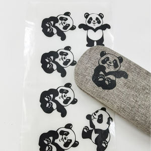 핫 세일 공장 직접 사용자 정의 인쇄 골드 장식 신발 라벨 팬더 차가운 전송 로고 스티커 디자인 옷 - Product Image 6