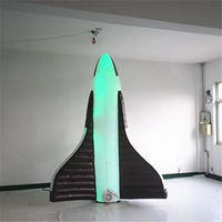 Lumière LED géante gonflable Vaisseau spatial Rocket Free Logo Airship Rocket Inflatables Universe Space Shuttle Missile with Blower
